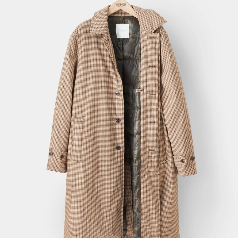 Todd Snyder Down Houndstooth Trench Brand New Unworn